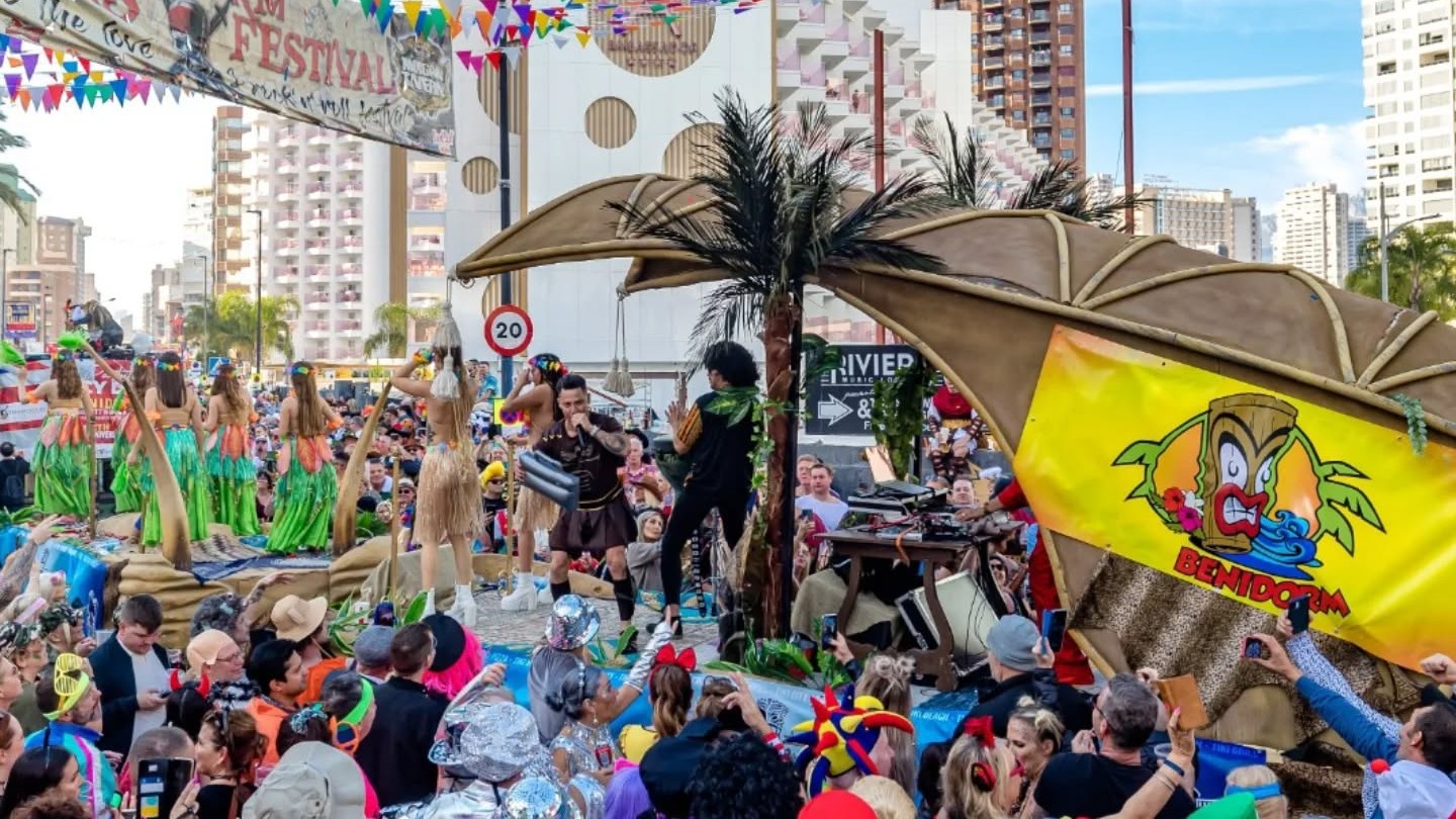 Large themed float during the Benidorm festival parade